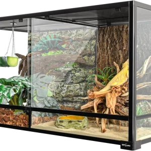 REPTIZOO 120 Gallon Large Reptile Terrarium, 48" x 24" x 24" with 2 Separate Habitats