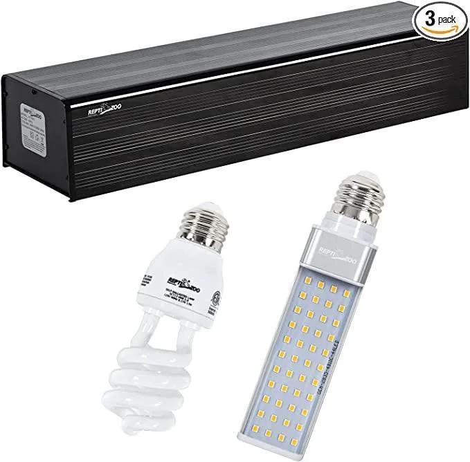 REPTIZOO 13W Reptile LED & UVB Terrarium Hood Lighting Fixture Combo Pack Kits - Image 2