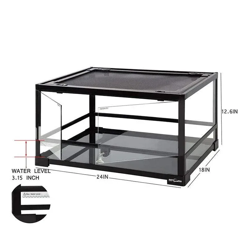 REPTIZOO 22.5Gal Reptile Tank 24" x 18"x 12" Front Double Opening Full Glass Reptile Cages - Image 2