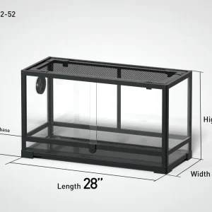 REPTIZOO 24 Gallon Glass Customed Reptile Terrarium 28" x 12"x16" with Sliding Door