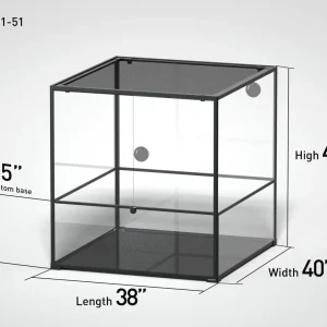 REPTIZOO 264 Gallon Glass Customed Reptile Terrarium 38" x 40"x 40" with Front opening Door