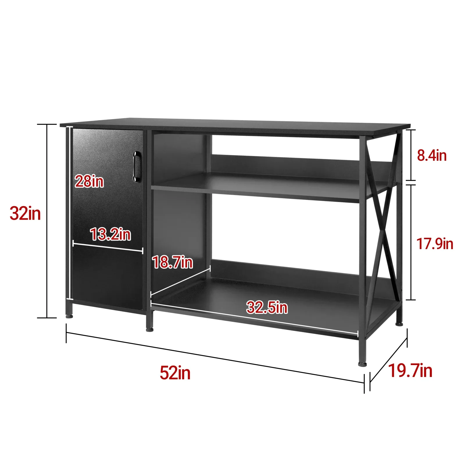REPTIZOO 55-75 Gallon Metal Reptile And Aquarium Stand, Black - Image 2