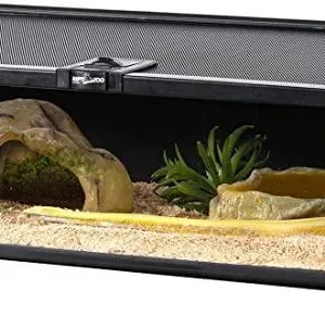 REPTIZOO 6 Gallon 20" x 12" x 6" Glass Reptile Terrarium with Top Feeding Reptile Habitat for Reptile Amphibians Snake Spider RAK08SG