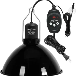 REPTIZOO 8.5 Inch Reptile Light Fixture with Dimming Thermostat Max 150W