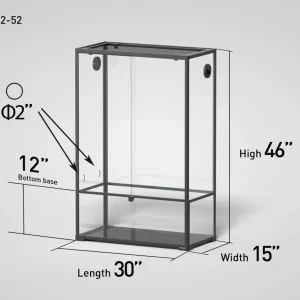 REPTIZOO 90 Gallon Glass Customed Reptile Terrarium 30" x 15"x 46" with Front opening Door