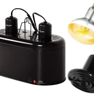 REPTIZOO Dual Reptile Lamp Fixture for Reptile Heat Lighting Kit