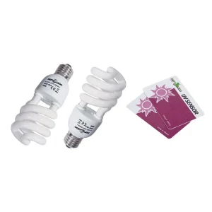 REPTIZOO Energy Saving Lamps UVB & UVA Bulb and UV Test Card