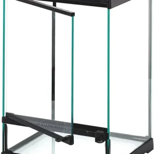 REPTIZOO Glass Terrarium Tank 8"x8"x12", Front Opening Door Full View Visually Appealing Mini Reptile or Amphibians Habitat