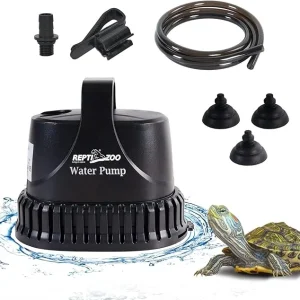 REPTIZOO Low-Water Level Drain Pump — Adjustable Flow for Turtle, Fish, and Paludarium Tanks