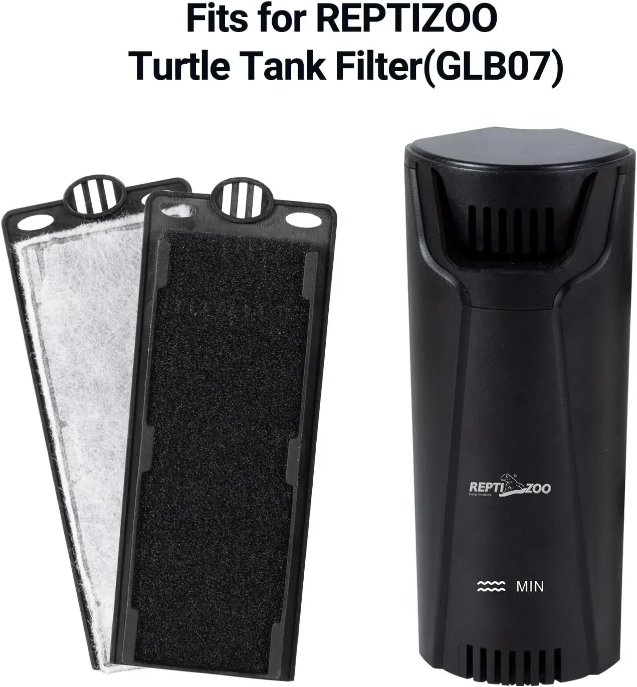 REPTIZOO Replacement Filter Cartridge for Turtle Tank Filter, 3PCS Reptile Internal Filter Accessories for GLB07