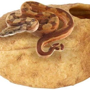 REPTIZOO Reptile Hide Cave, Snake Cave and Hides, 3-in-1 Magnetic Attraction Cave for Snake, Ball Python, Geckos Reptiles
