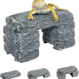 REPTIZOO Reptile Hide Resin Slate Stones Cave