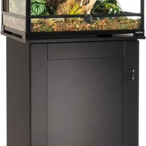 REPTIZOO Reptile Terrarium Stand Wooden Terrarium Cabinet with Storage and Adjustable Shelf, Reptile Tank Stand for 24”Wx18”D Terrarium, Aquarium Stand Fish Tank Stand (Stand Only)