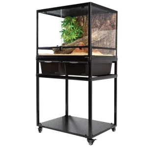 REPTIZOO Stackable Breeding Boxes Rack with Rolling Wheels Tank Stand