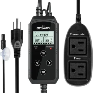 REPTIZOO Timing Thermostat 2 in 1 PID Temperature Controller with Timer
