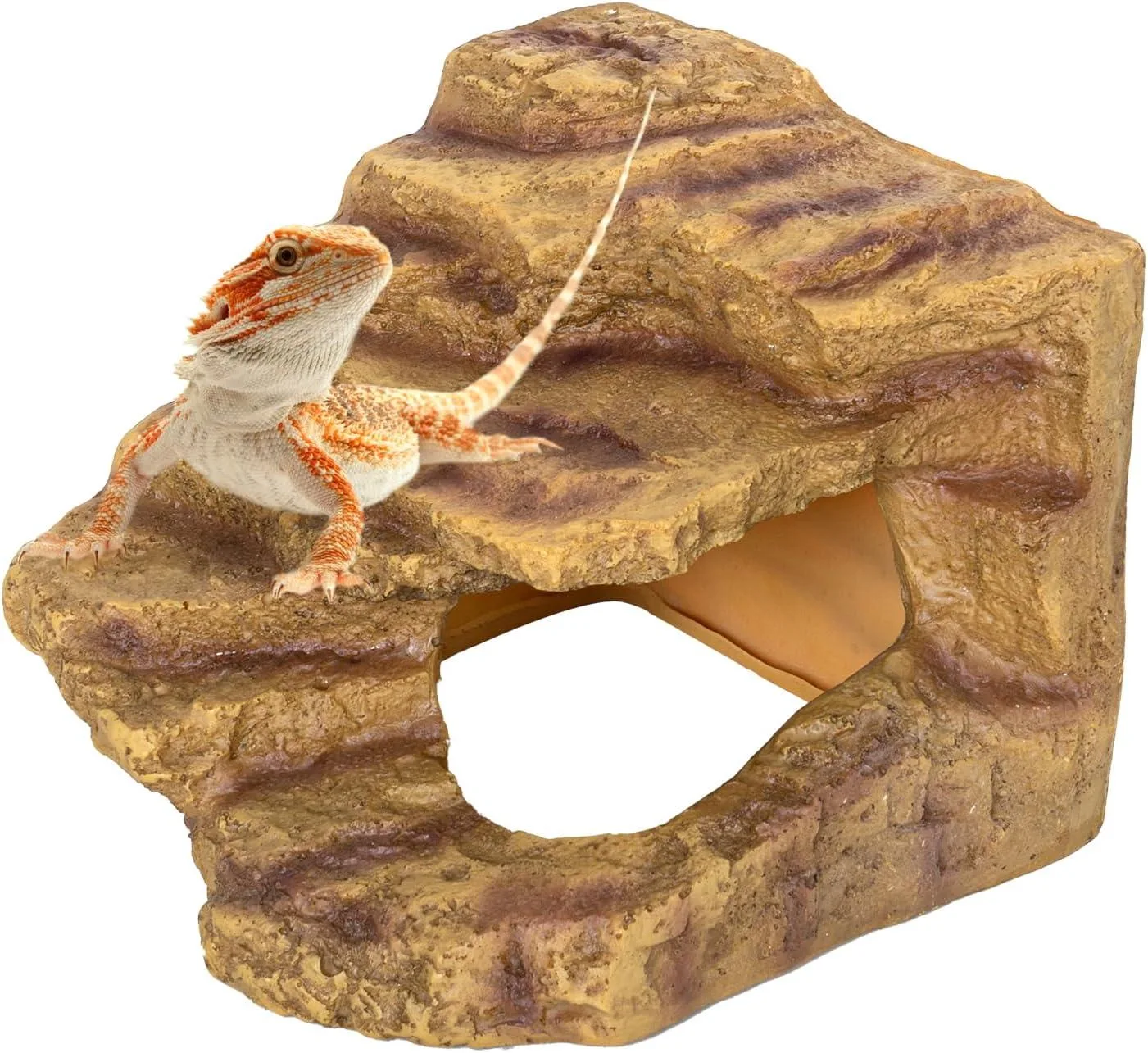 Resin Reptile Hideout Cave Reptile Habitat Tank Decor Terrarium Accessories for Lizards
