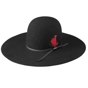 Resistol Chute 5 7X Black Open Crown Felt