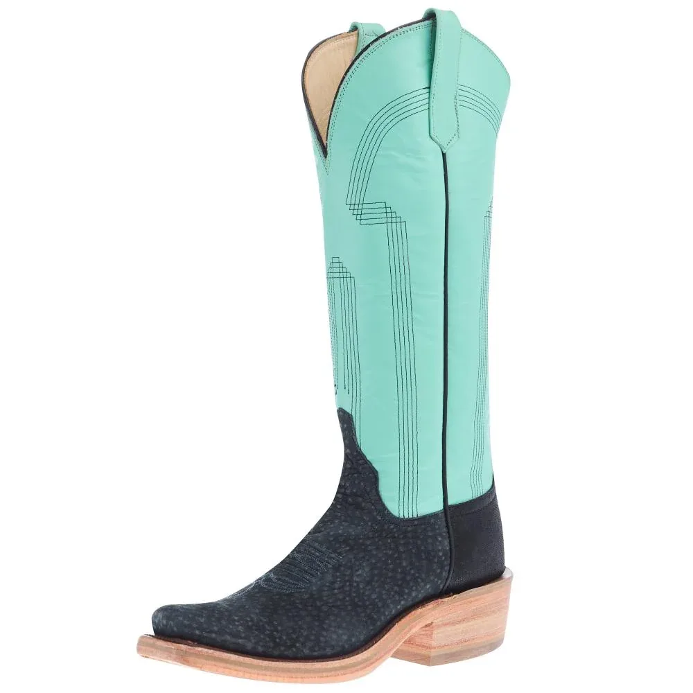 Rios Of Mercedes Women's Ride Ready Grey Carpincho 15 In Turquoise Deercow Top