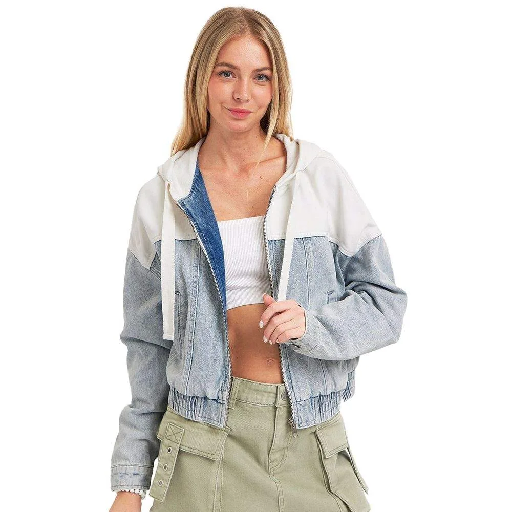 Risen Jeans Light Contrast Bomber Jacket - Image 2
