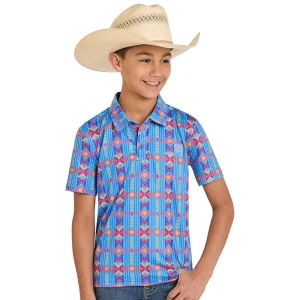 Rock & Roll Denim Boy's Sapphire Southwestern Polo