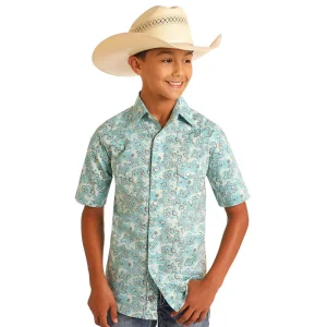 Rock & Roll Denim Boy's Turquoise Rivers Shirt