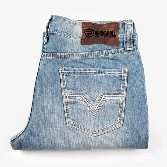 Rock & Roll Denim Double Barrel Straight Vintage Stitch Jeans - Image 2