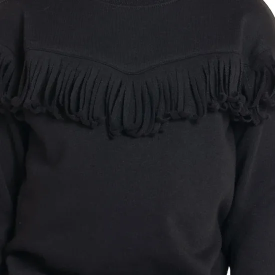 Rock & Roll Denim Girls' Black Fringe Sweater - Image 2