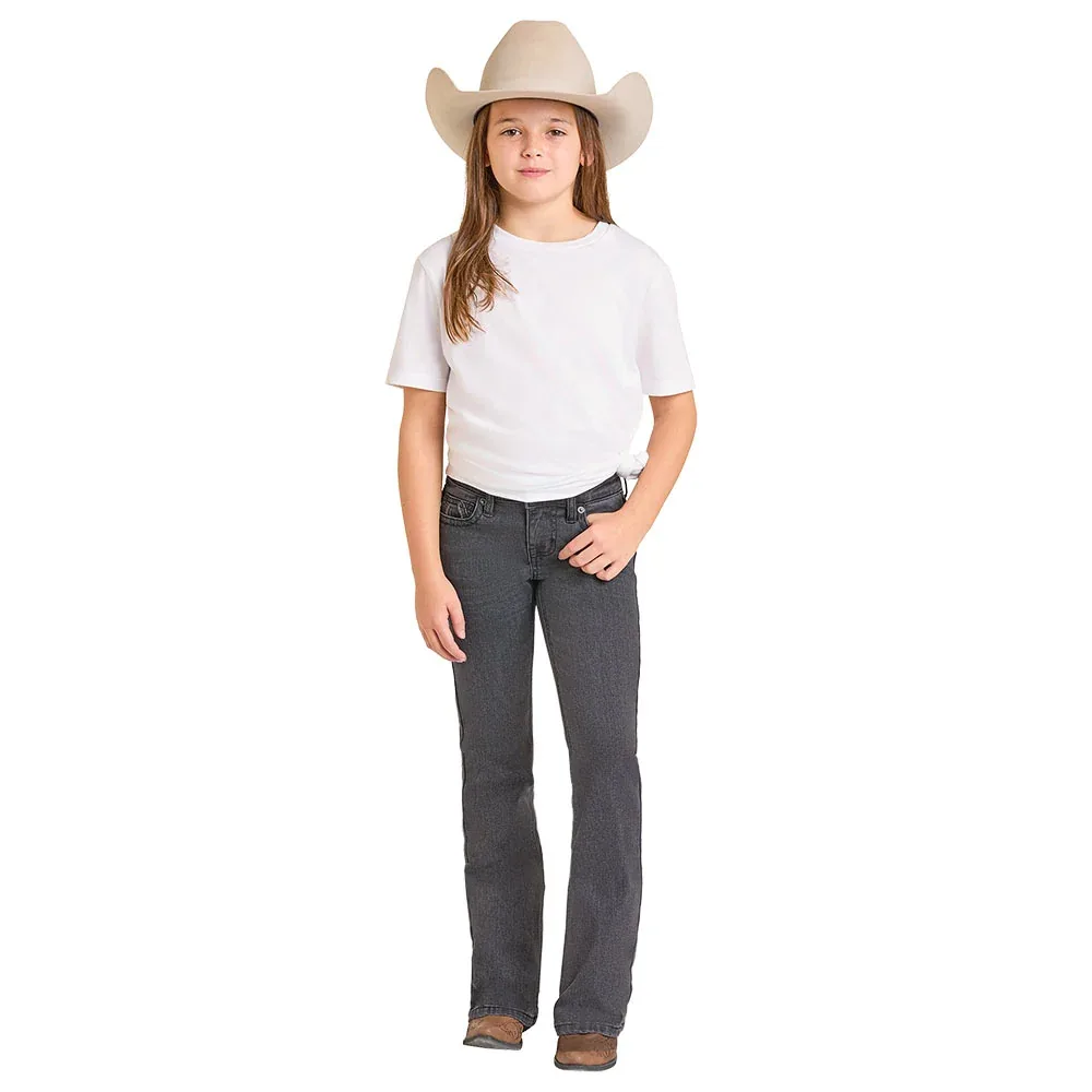 Rock & Roll Denim Girl's Black Horseshoe Pocket Jean - Image 2