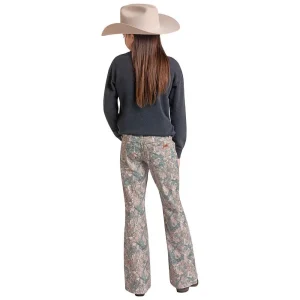 Rock & Roll Denim Girl's Camo Print Flare Jeans