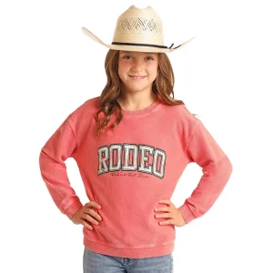 Rock & Roll Denim Girl's Coral Long Sleeve Rodeo Shirt