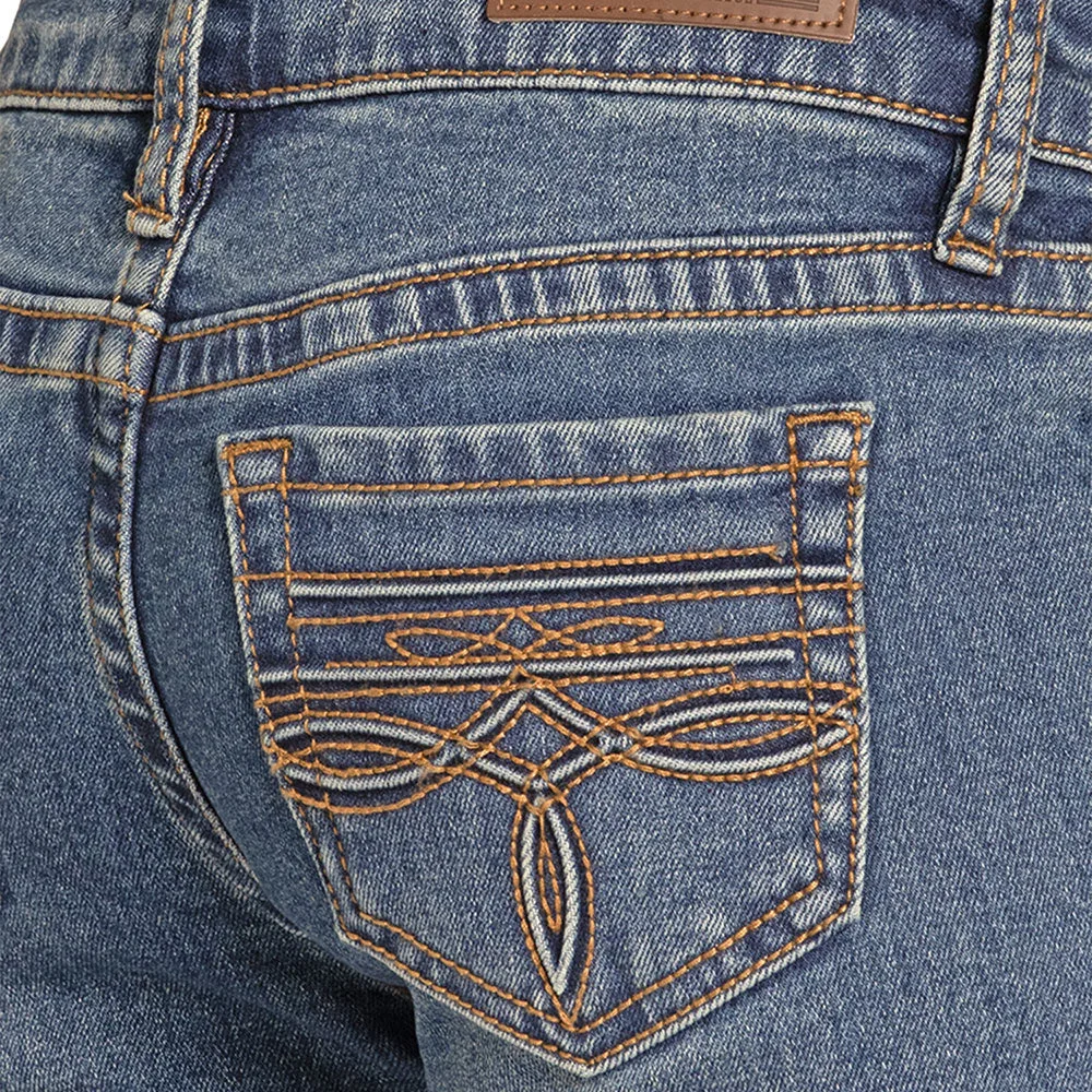 Rock & Roll Denim Girl's Embroidered Pocket Trouser - Image 2