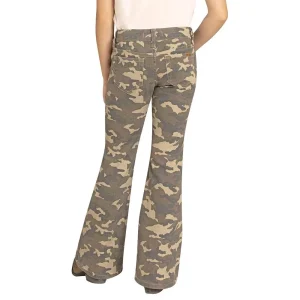 Rock & Roll Denim Girl's Green Camo Flare Jeans