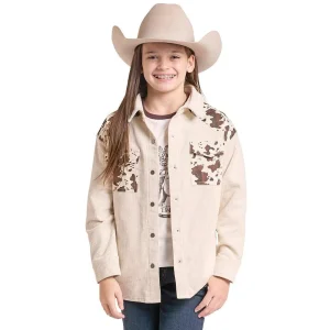 Rock & Roll Denim Girl's Natural Cowhide Shacket