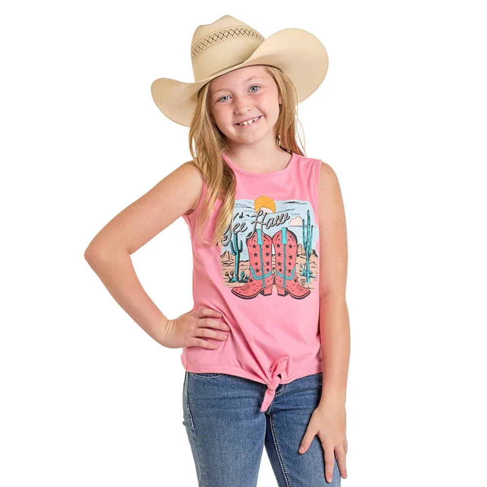 Rock & Roll Denim Girl's Pink Graphic Tee - Image 2