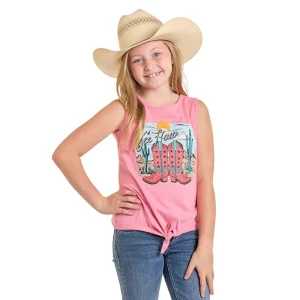 Rock & Roll Denim Girl's Pink Graphic Tee