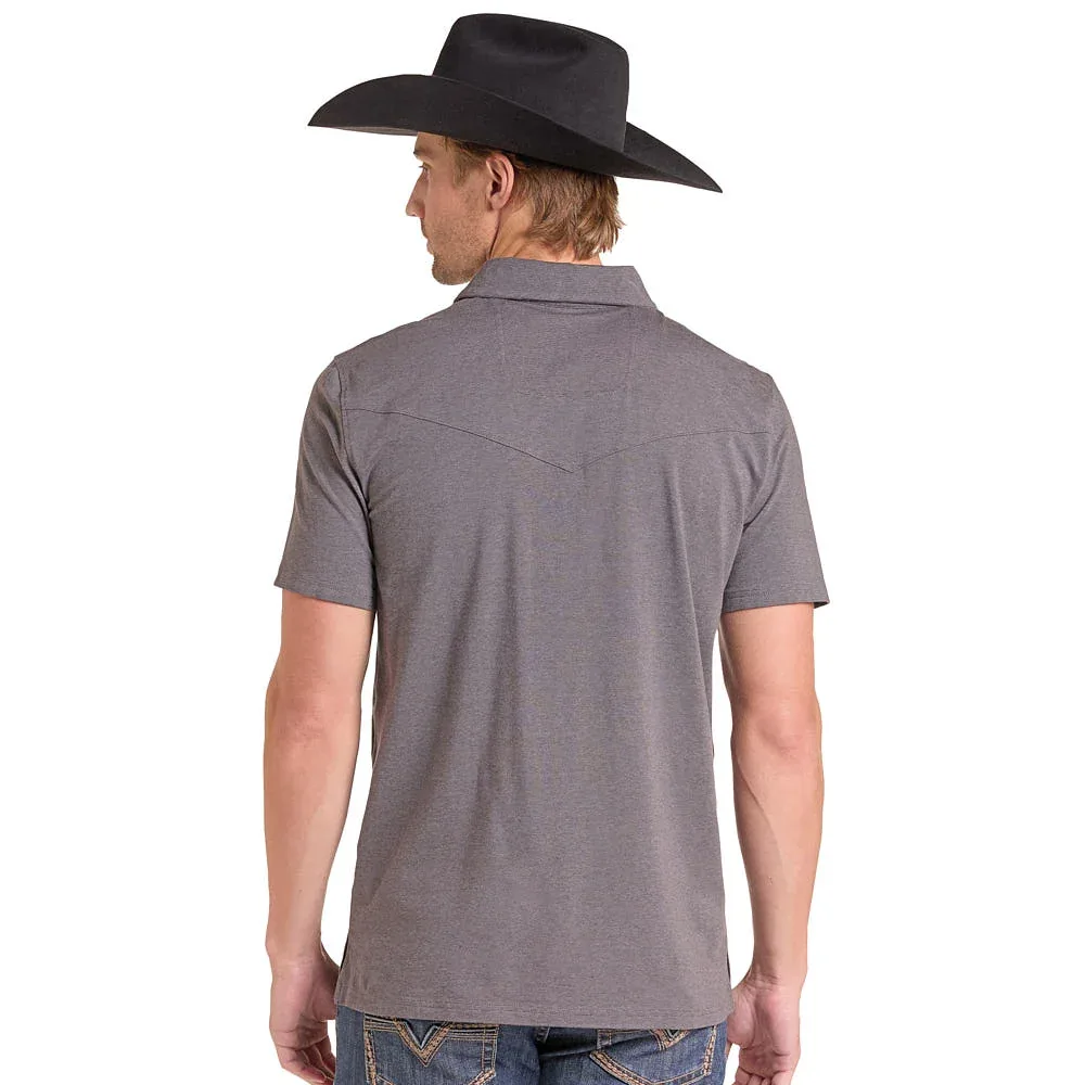 Rock & Roll Denim Men's Charcoal Melange Polo - Image 2