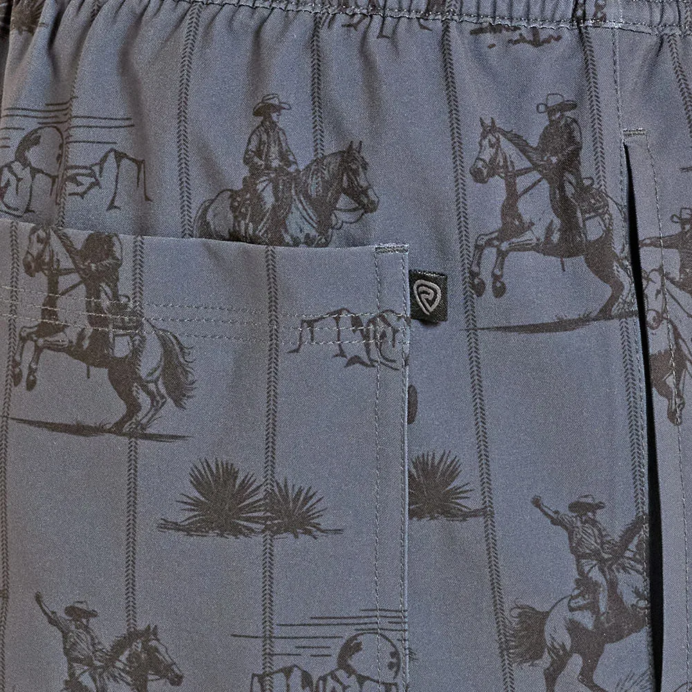 Rock & Roll Denim Men's Charcoal Novelty Swim Trunks - Image 2