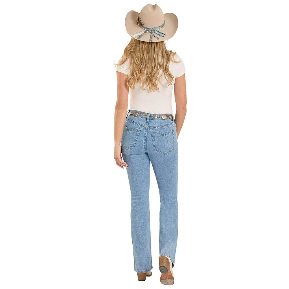 Rock & Roll Denim Women's Notched Pocket Mid Rise Bootcut