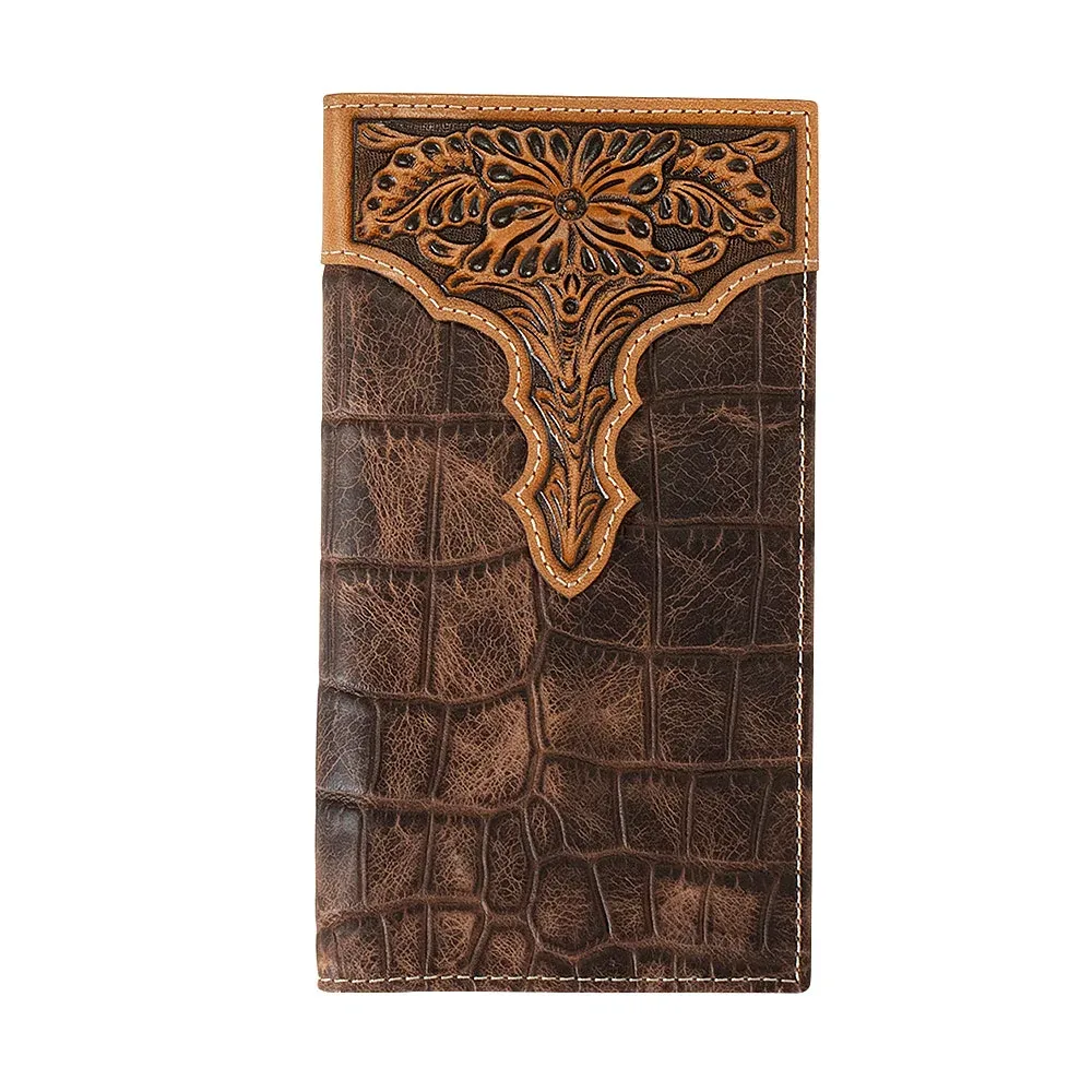 Rodeo Croco Brown Floral Embossed Wallet - Image 2