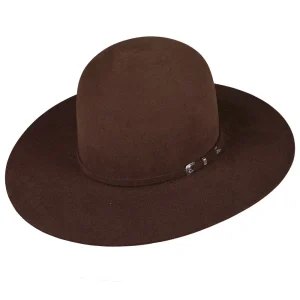 Rodeo King 5X Whiskey 4 1/4in Brim Self Band Open Crown