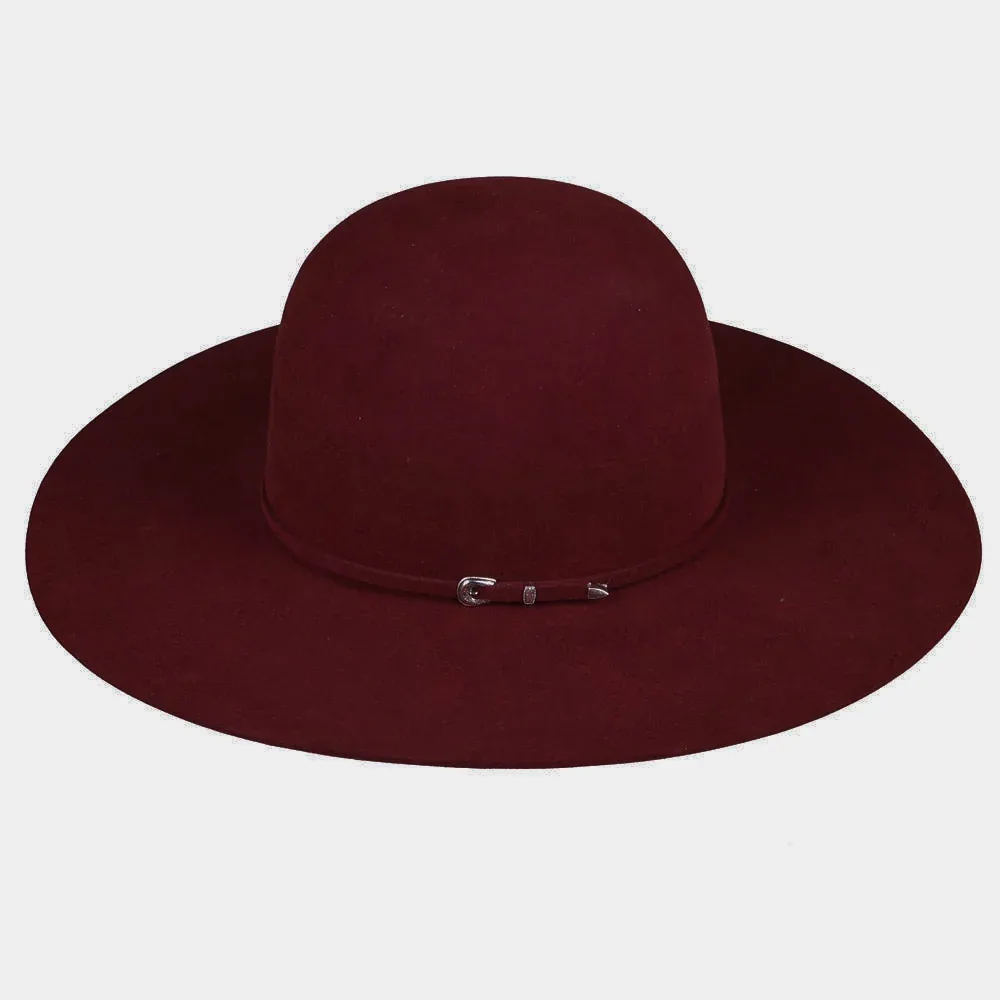 Rodeo King 7X Merlot 4 1/2in Self Band Open Crown Felt Hat - Image 2