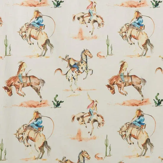 Rod's True Western Cowboy Bronco Shower Curtain - Image 2