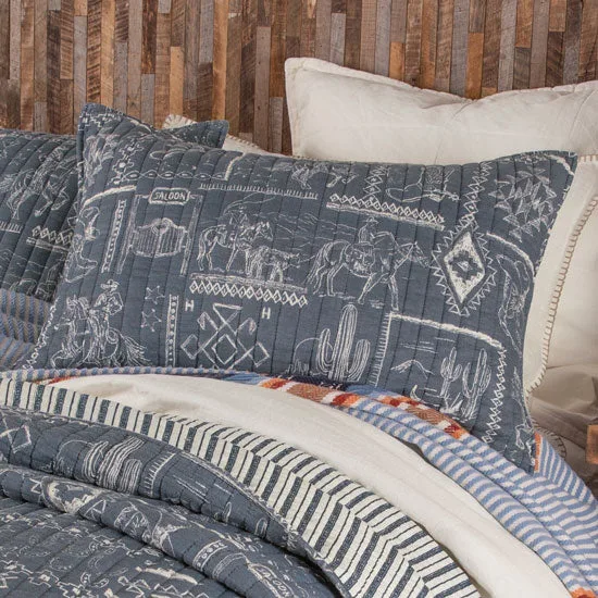 Rod's True Western Westward Trail Denim Standard Sham