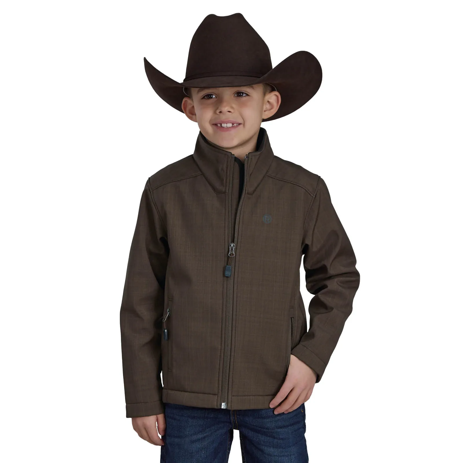 ROPER Boys Brown Tech Softshell Jacket - Image 2