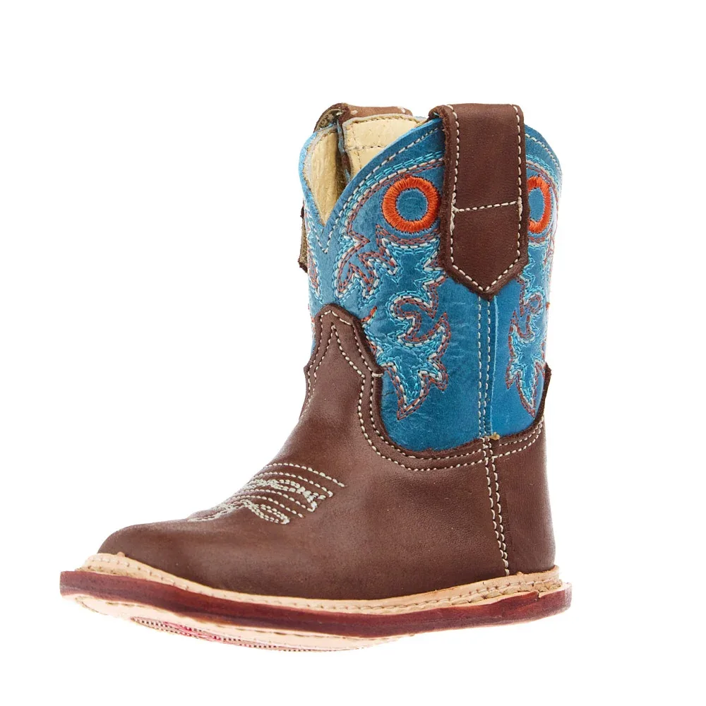 Roper Footwear Infant Kash Square Toe Boot with Blue Shaft