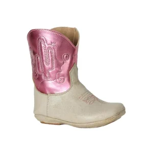 Roper Footwear Infant Tan Suede and Pink Cactus Shaft Boot