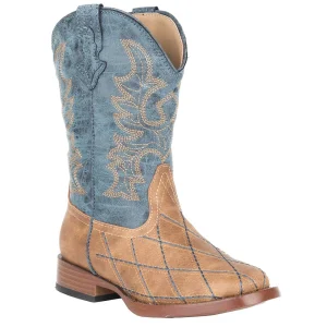 Roper Footwear Kid's Blue Patchwork Boot