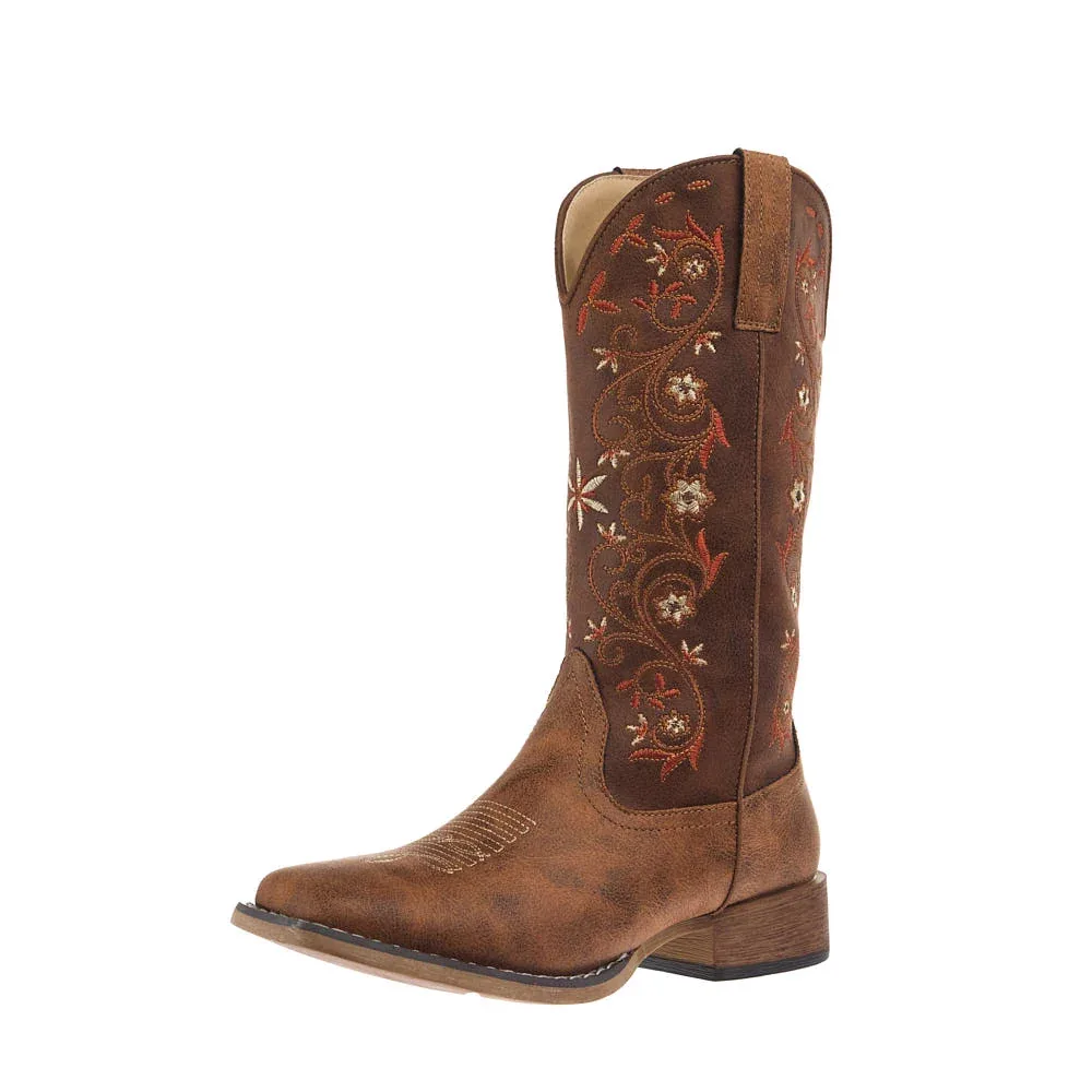 Roper Footwear Women's Bailey Vintage Tan Leather Vamp 11