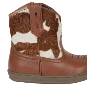 Roper Infant Cowbabies Brown Leather Vamp with Cow Hair Shaft Boots