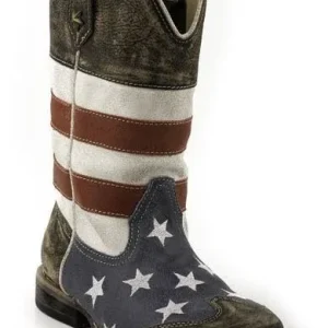 Roper Kids American Flag Sq Toe Boot 1 Blu